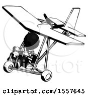 Ink Thief Man In Ultralight Aircraft Top Side View