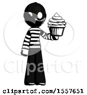 Poster, Art Print Of Ink Thief Man Presenting Pink Cupcake To Viewer