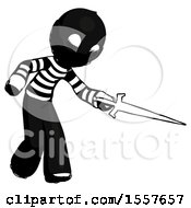 Ink Thief Man Sword Pose Stabbing Or Jabbing