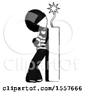 Poster, Art Print Of Ink Thief Man Leaning Against Dynimate Large Stick Ready To Blow