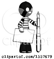 Ink Thief Man Holding Large Envelope And Calligraphy Pen