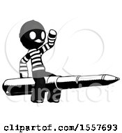 Poster, Art Print Of Ink Thief Man Riding A Pen Like A Giant Rocket