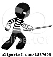 Poster, Art Print Of Ink Thief Man Stabbing With Ninja Sword Katana