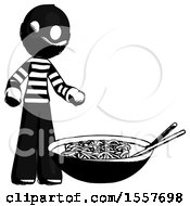 Poster, Art Print Of Ink Thief Man And Noodle Bowl Giant Soup Restaraunt Concept