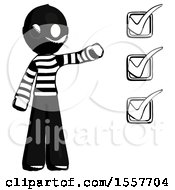 Poster, Art Print Of Ink Thief Man Standing By List Of Checkmarks