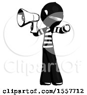 Poster, Art Print Of Ink Thief Man Shouting Into Megaphone Bullhorn Facing Left