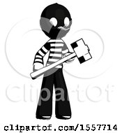 Poster, Art Print Of Ink Thief Man With Sledgehammer Standing Ready To Work Or Defend
