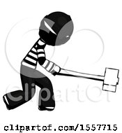 Poster, Art Print Of Ink Thief Man Hitting With Sledgehammer Or Smashing Something