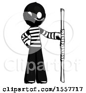 Poster, Art Print Of Ink Thief Man Holding Staff Or Bo Staff