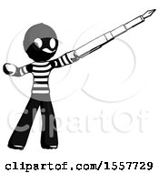 Poster, Art Print Of Ink Thief Man Pen Is Mightier Than The Sword Calligraphy Pose