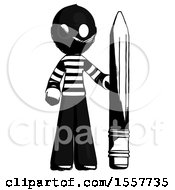 Poster, Art Print Of Ink Thief Man With Large Pencil Standing Ready To Write