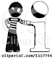 Poster, Art Print Of Ink Thief Man With Info Symbol Leaning Up Against It