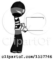 Poster, Art Print Of Ink Thief Man Show Tablet Device Computer To Viewer Blank Area