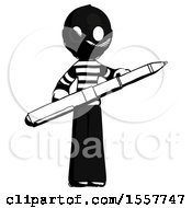 Poster, Art Print Of Ink Thief Man Posing Confidently With Giant Pen