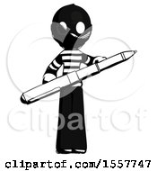 Ink Thief Man Posing Confidently With Giant Pen
