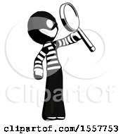 Poster, Art Print Of Ink Thief Man Inspecting With Large Magnifying Glass Facing Up