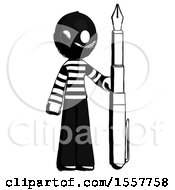 Poster, Art Print Of Ink Thief Man Holding Giant Calligraphy Pen