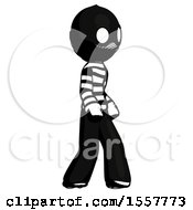 Poster, Art Print Of Ink Thief Man Walking Turned Right Front View