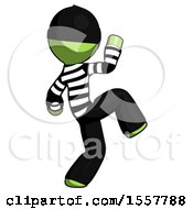 Poster, Art Print Of Green Thief Man Kick Pose Start