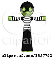 Poster, Art Print Of Green Thief Man T-Pose Arms Up Standing