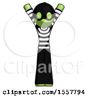 Poster, Art Print Of Green Thief Man Hands Up