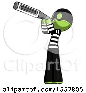 Poster, Art Print Of Green Thief Man Thermometer In Mouth