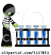 Poster, Art Print Of Green Thief Man Using Test Tubes Or Vials On Rack