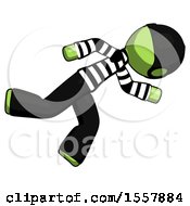Poster, Art Print Of Green Thief Man Running While Falling Down