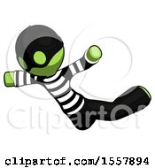 Green Thief Man Skydiving Or Falling To Death