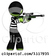 Poster, Art Print Of Green Thief Man Shooting Sniper Rifle