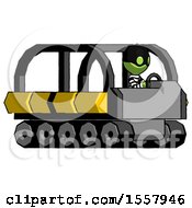 Poster, Art Print Of Green Thief Man Driving Amphibious Tracked Vehicle Side Angle View