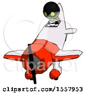 Poster, Art Print Of Green Thief Man In Geebee Stunt Plane Descending Front Angle View