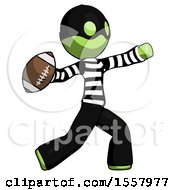Poster, Art Print Of Green Thief Man Throwing Football