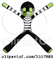 Poster, Art Print Of Green Thief Man With Arms And Legs Stretched Out