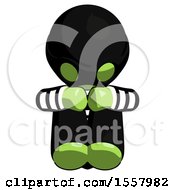 Poster, Art Print Of Green Thief Man Sitting With Head Down Facing Forward