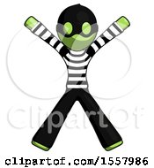 Poster, Art Print Of Green Thief Man Jumping Or Flailing