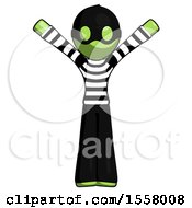 Poster, Art Print Of Green Thief Man With Arms Out Joyfully