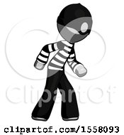 Poster, Art Print Of Gray Thief Man Suspense Action Pose Facing Right