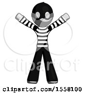 Poster, Art Print Of Gray Thief Man Surprise Pose Arms And Legs Out