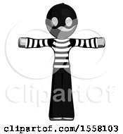 Poster, Art Print Of Gray Thief Man T-Pose Arms Up Standing