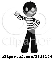 Poster, Art Print Of Gray Thief Man Waving Right Arm With Hand On Hip