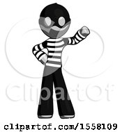 Poster, Art Print Of Gray Thief Man Waving Left Arm With Hand On Hip