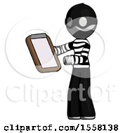 Gray Thief Man Reviewing Stuff On Clipboard