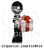Gray Thief Man Giving A Present