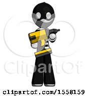 Poster, Art Print Of Gray Thief Man Holding Large Drill