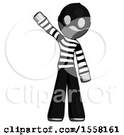 Poster, Art Print Of Gray Thief Man Waving Emphatically With Right Arm