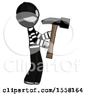 Poster, Art Print Of Gray Thief Man Hammering Something On The Right