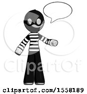Poster, Art Print Of Gray Thief Man With Word Bubble Talking Chat Icon
