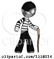 Poster, Art Print Of Gray Thief Man Walking With Hiking Stick