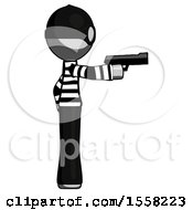Poster, Art Print Of Gray Thief Man Firing A Handgun